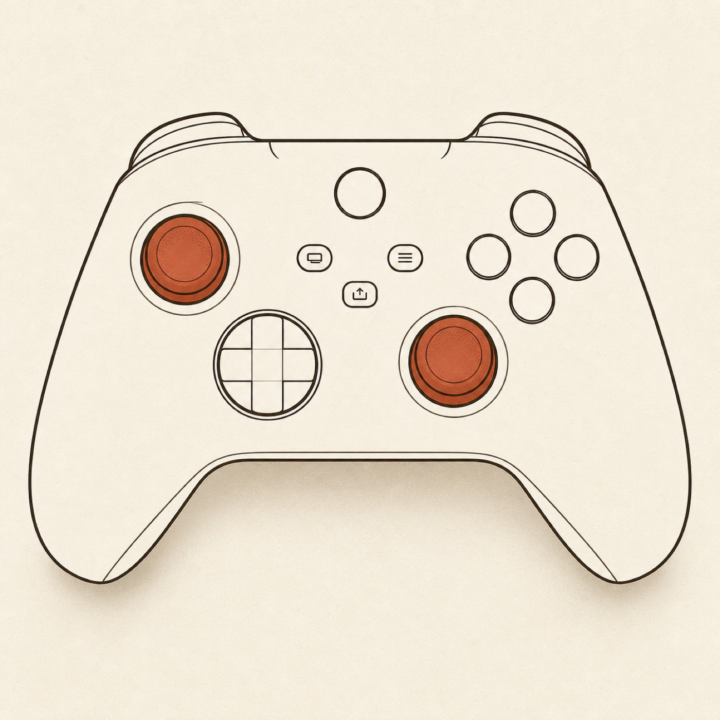 A Xbox controller diagram — its buttons, sticks and triggers light up as you test each one.